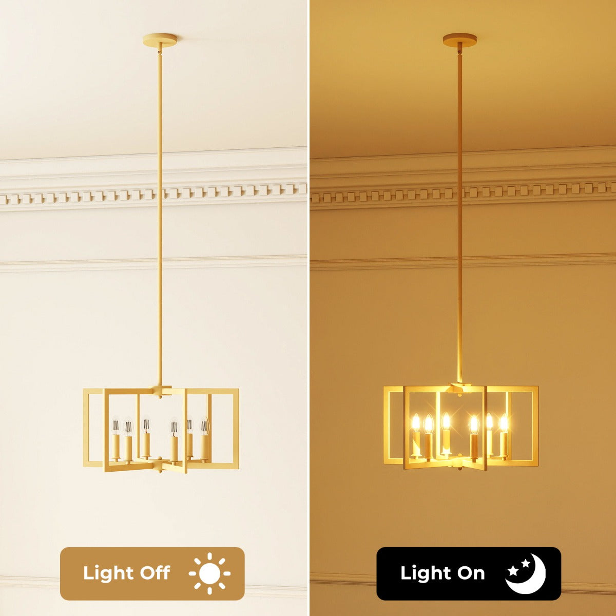 Livsk costway 6 lichts hanglamp moderne geometrische hanglamp industriele metalen hanglamp 1 1