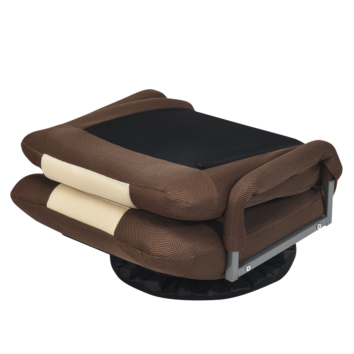 Livsk costway 6 standen verstelbare vloerstoel draaibare vloerstoel gamestoel meditatiestoel 61 87 x 55 x 75 cm beige bruin 3