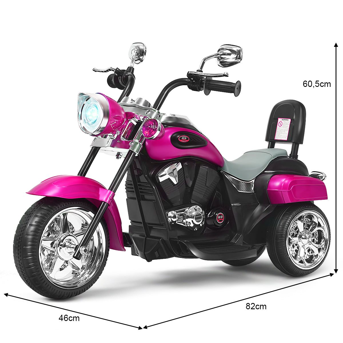LIVSK Kindermotorfiets - Driewieler met Verstelbare Koplamp en Claxon - Vooruit/Achteruit - Tot 30 kg - Blauw
