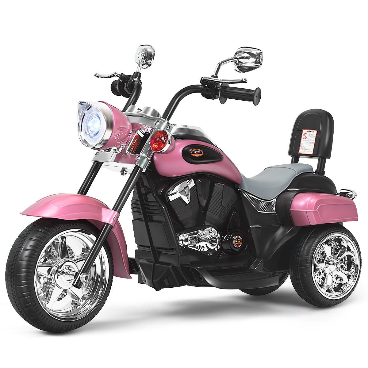 LIVSK Batterij-aangedreven Chopper Motorfiets - 3-wiel ontwerp - Heldere Koplamp - Ingebouwde Muziek - Voor Kinderen - 91 x 48 x