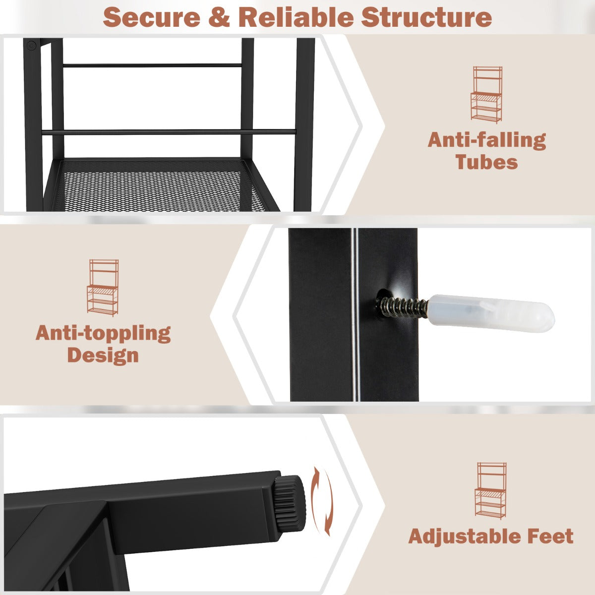 LIVSK Keukenrek Vrijstaand met Wijnrek en Planken - Ruimtebesparend en Stabiel - Industriële Stijl - 90 x 35 x 165 cm - Rustiek