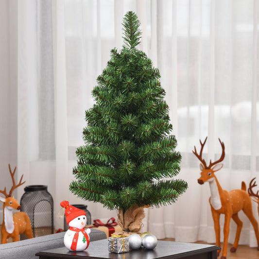 LIVSK Kunstkerstboom met Cementvoet - Realistisch Uiterlijk met 67/96 Takken - Onderhoudsvriendelijk - Groen - 90 cm