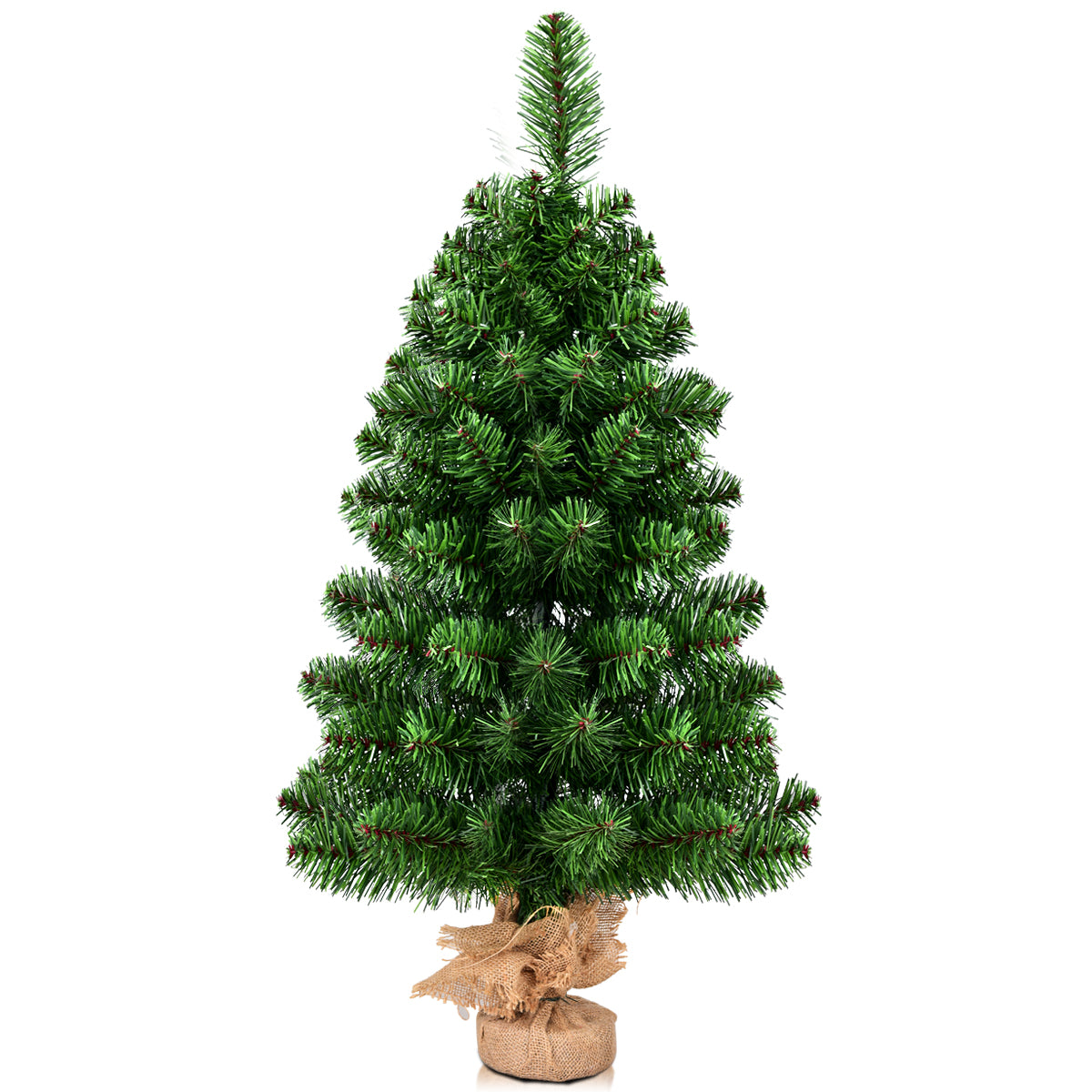 LIVSK Kunstkerstboom met Cementvoet - Realistisch Uiterlijk met 67/96 Takken - Onderhoudsvriendelijk - Groen - 90 cm