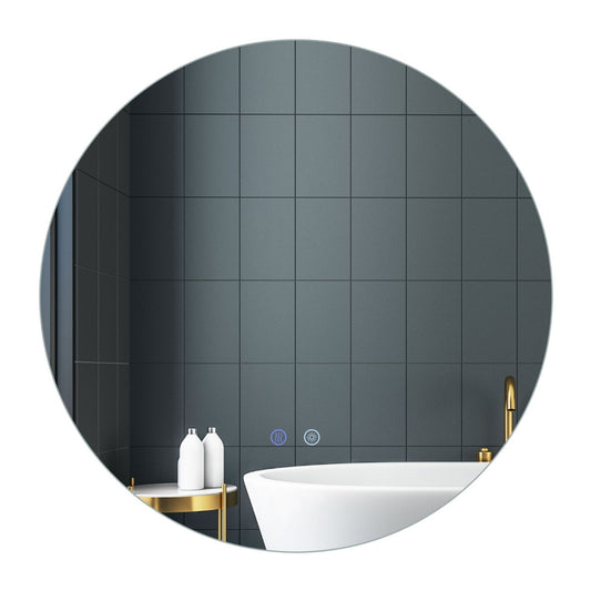 Livsk costway 60 cm ronde led verlichte spiegel badkamerspiegel met instelbare helderheid