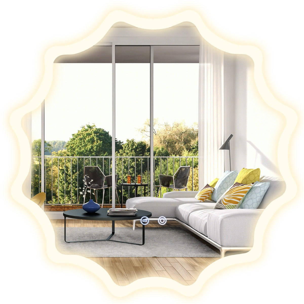 LIVSK LED Badkamerspiegel - 3 Lichtkleuren - Anticondens - Verstelbare Helderheid - 60 x 60 cm - Zilver