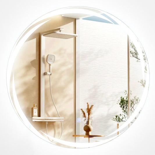 LIVSK LED-badkamerspiegel met patroon 60 x 60 cm - Voor- en Achterverlichting - Instelbare Kleurtemperaturen -