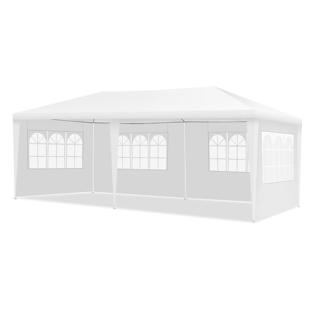 LIVSK Partytent Waterdicht - Stevig Stalen Frame - Verwijderbare Zijwanden - Voor 10-12 Personen - Eenvoudige Montage - Wit