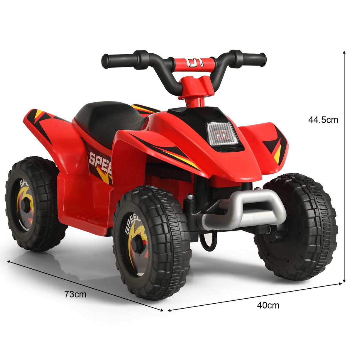LIVSK Elektrische Quad ATV - Batterij Aangedreven - Vooruit/Achteruit Schakelaar - Slijtvaste Wielen - Tot 30 kg - Rood