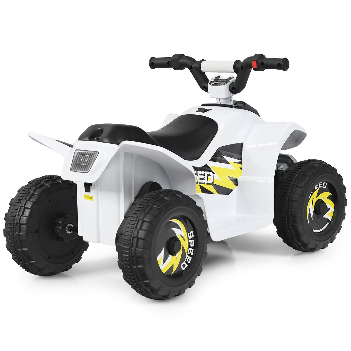 LIVSK Elektrische Quad ATV voor Peuters - Batterij Aangedreven - Vooruit/Achteruit - Slijtvaste Wielen - Tot 30 kg - Wit