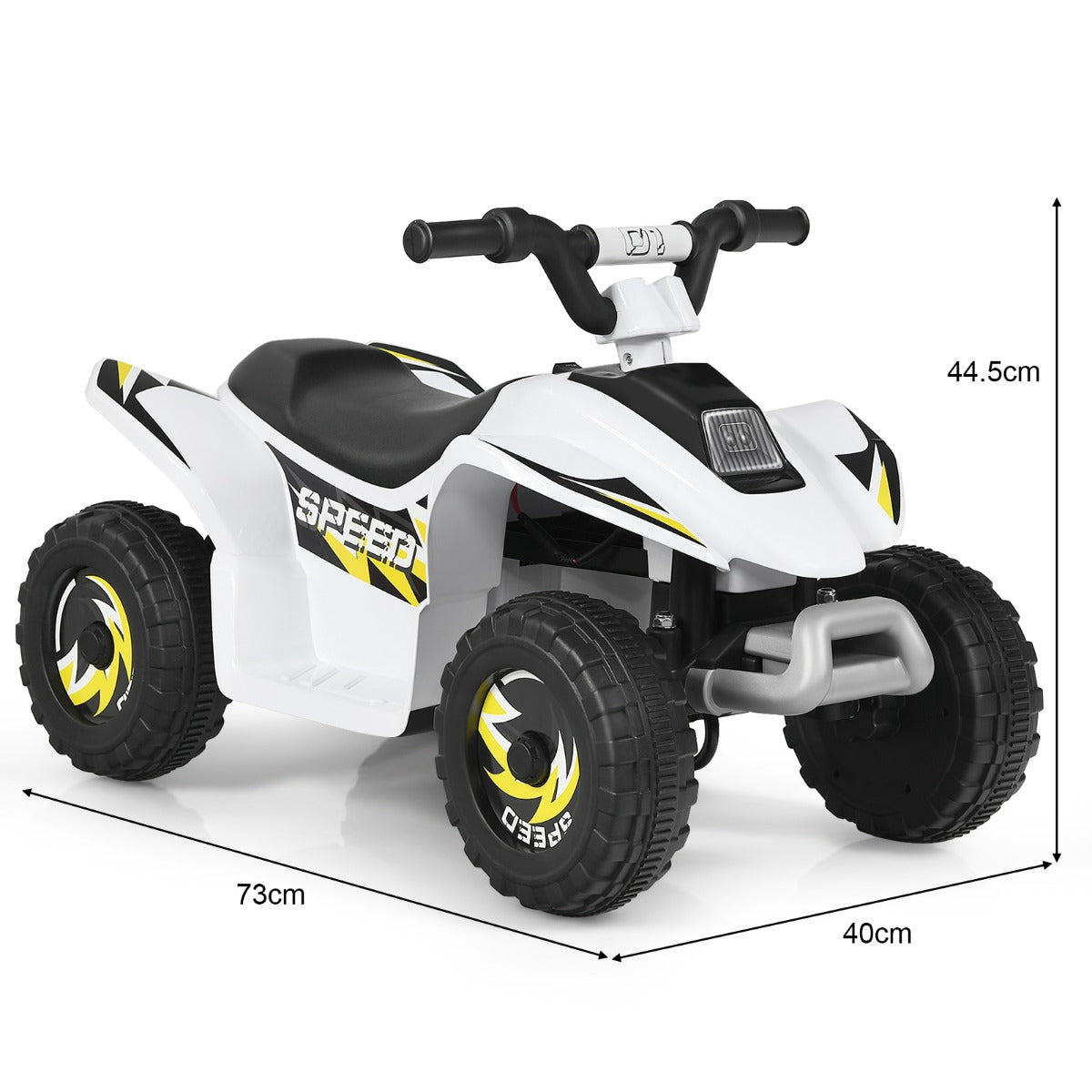 LIVSK Elektrische Quad ATV voor Peuters - Batterij Aangedreven - Vooruit/Achteruit - Slijtvaste Wielen - Tot 30 kg - Wit
