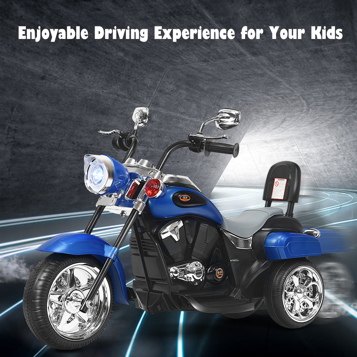 LIVSK Chopper Stijl Motorfiets - Vooruit/Achteruit Rijden - Heldere Koplamp - Ingebouwde Muziek - 91 x 48 x 64 cm - Zoals