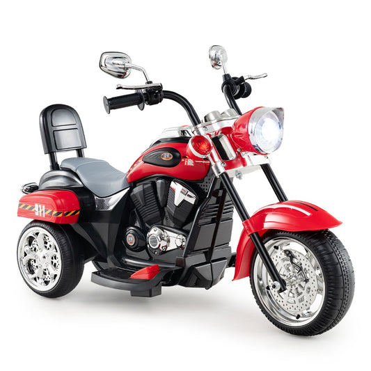 LIVSK Kindermotorfiets - Stoer Ontwerp met Verstelbare Geluidseffecten - Veilig en Duurzaam - Tot 30 kg - Brandweerrood