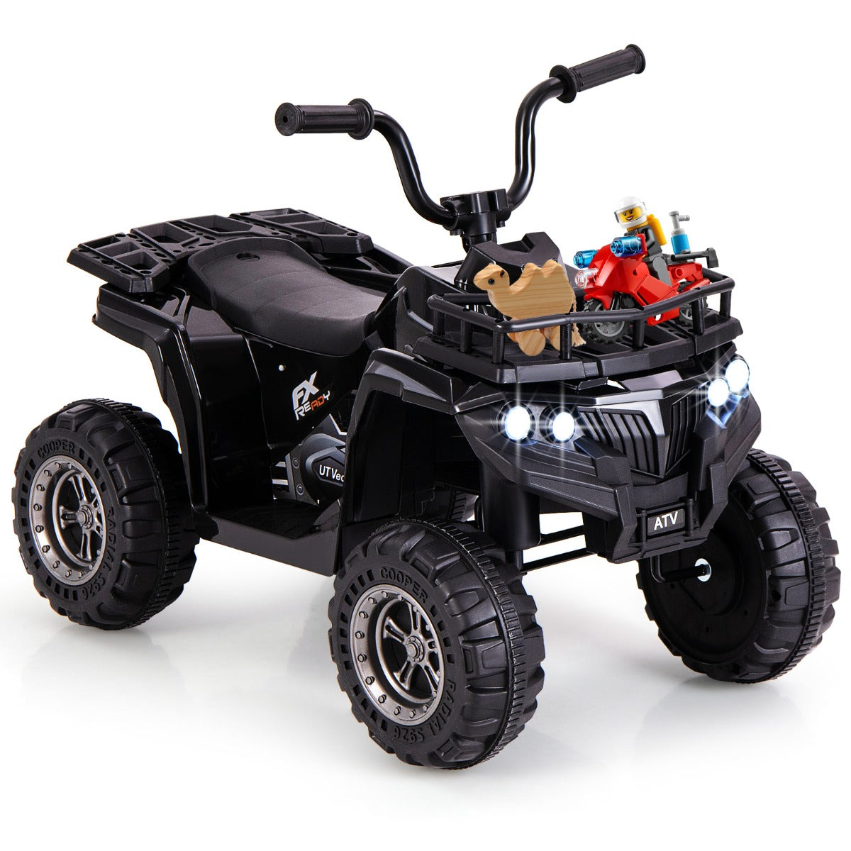Livsk costway 6v elektrische quad voor kinderen met vooruit en achteruitfunctie zwart