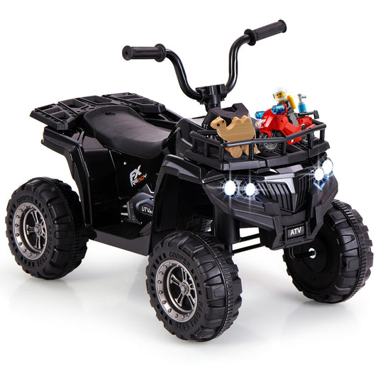 Livsk costway 6v elektrische quad voor kinderen met vooruit en achteruitfunctie zwart