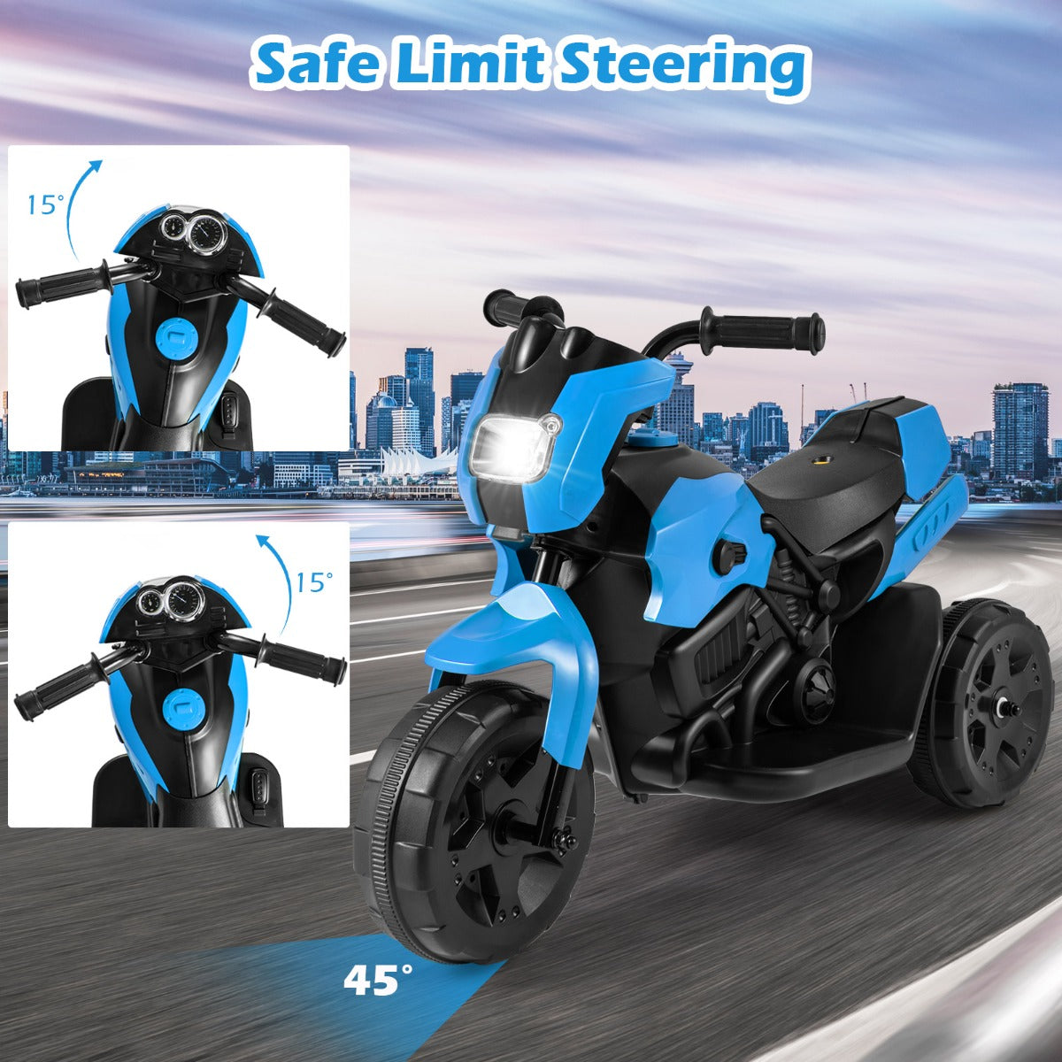 Livsk costway 6v kindermotorfiets batterijgevoede elektrische speelgoed voor jongens en meisjes van 37 72 maanden marineblauw 5