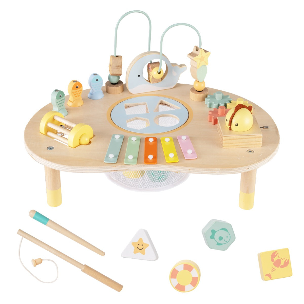 Livsk costway 7 in 1 activiteiten tafel voor peuters montessori zintuiglijk speelgoed vanaf 12 maanden houten muziektabel