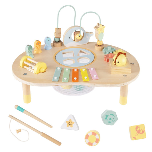Livsk costway 7 in 1 activiteiten tafel voor peuters montessori zintuiglijk speelgoed vanaf 12 maanden houten muziektabel
