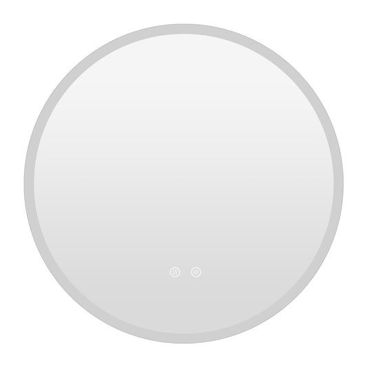Livsk costway 70 cm ronde led badkamerspiegel wandgemonteerde make upspiegel met achtergrondverlichting en 3 lichtkleuren