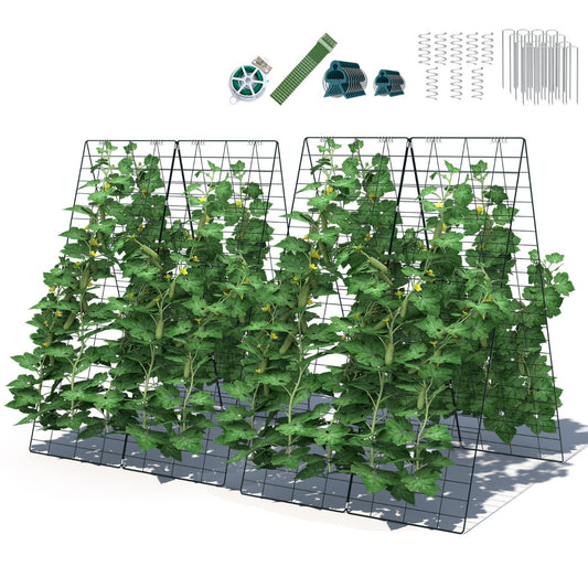 LIVSK Tuinkomkommer Trellis Set - 8 Hekwerken - A-vormig of Rechthoekig - Inclusief Accessoires - 122 x 86 cm - Groen
