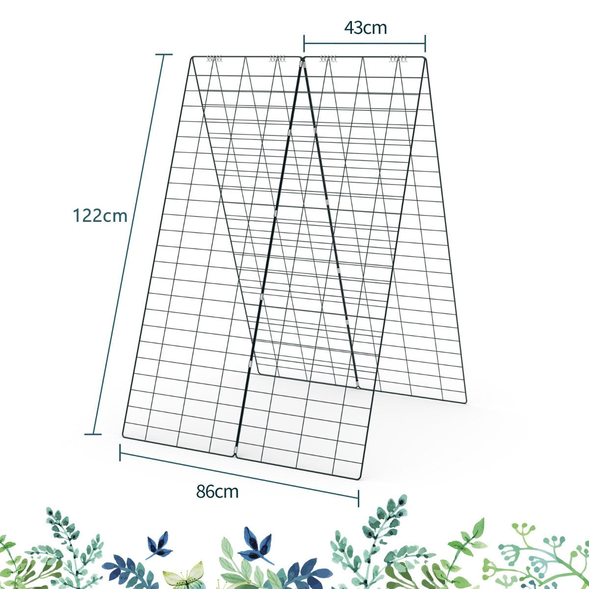 LIVSK Tuinkomkommer Trellis Set - 8 Hekwerken - A-vormig of Rechthoekig - Inclusief Accessoires - 122 x 86 cm - Groen