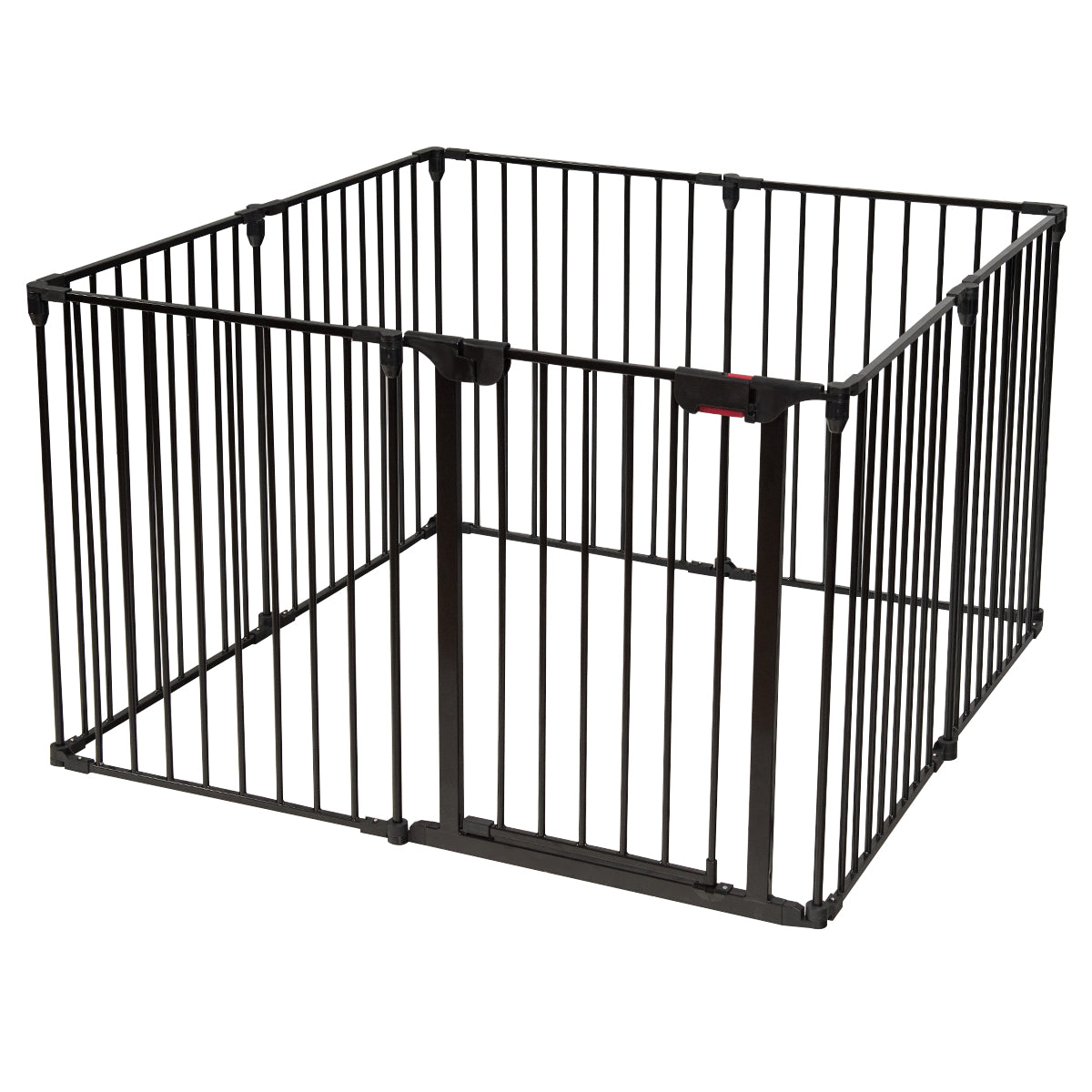LIVSK Inklapbaar Hondenhek - Vrije Vormaanpassing - Stevige Stalen Buizen - Eenvoudig te Monteren - 122 x 118 x 74 cm - Zwart