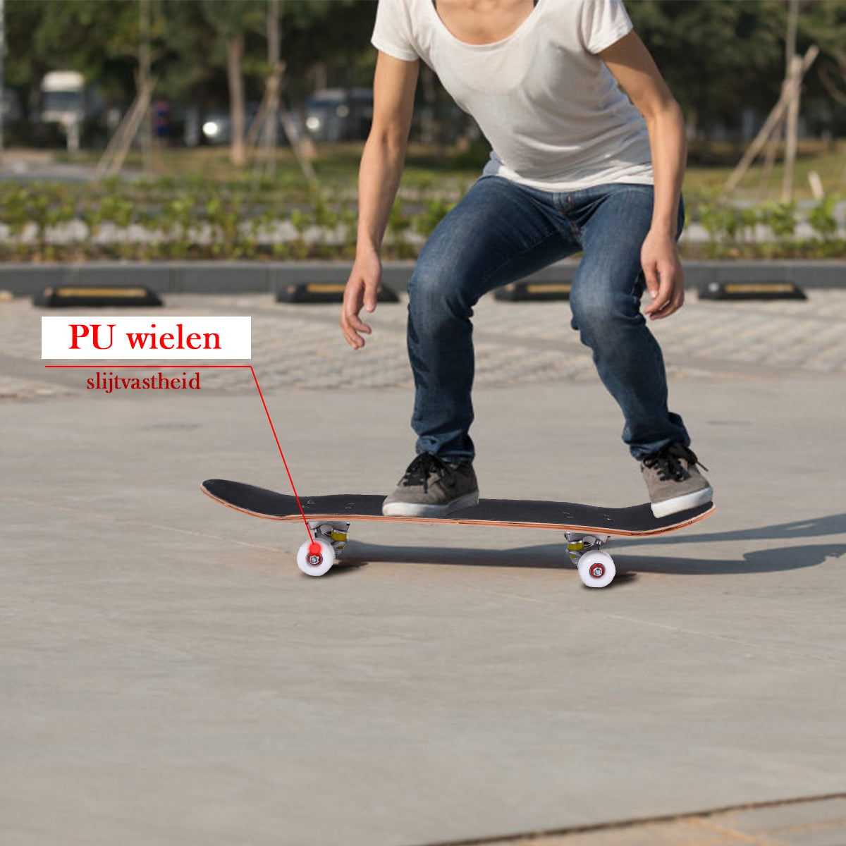 LIVSK Skateboard voor Beginners - 7-Laags Esdoornhout - Aluminium Assendrager - PU-Wielen - Tot 75 kg - Marineblauw