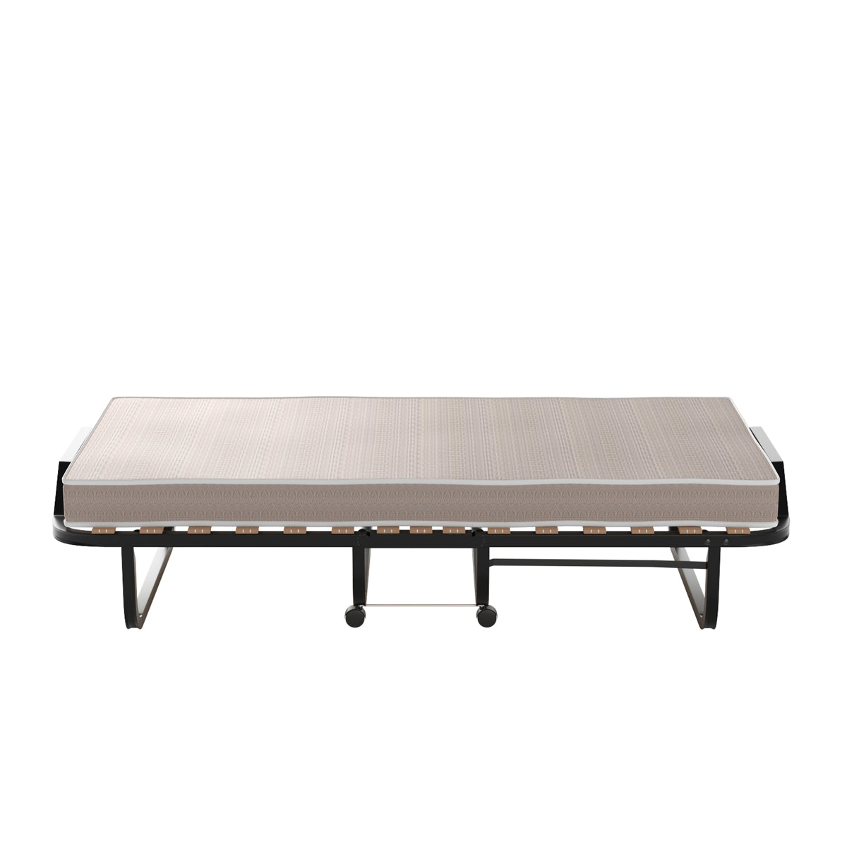 LIVSK Vouwbed met Traagschuim Matras - Stevig Stalen Frame - Opvouwbaar en Verplaatsbaar - Tot 120 kg - Zwart/Beige