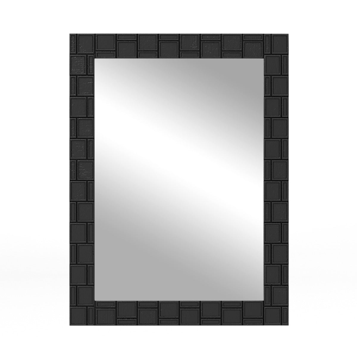 LIVSK Moderne Make-upspiegel - Vierkant Rubberhout Frame - Verticale & Horizontale Ophanging - 80 x 60 cm - Zwart
