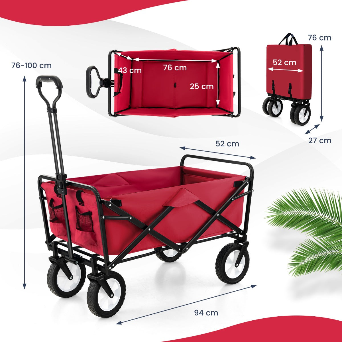 LIVSK Opvouwbare Trolley - 68 kg Draagvermogen - Verstelbare Handgreep - 82L Capaciteit - Stille Wielen - Marineblauw