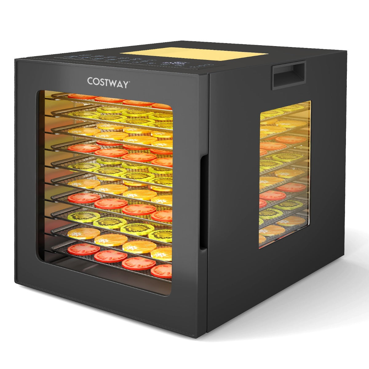 LIVSK Voedseldehydrator - 10 Programma's - Aangepaste Temperatuur en Timer - 360° Luchtcirculatie - Zwart