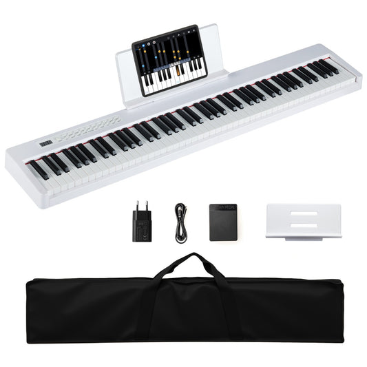 LIVSK Digitale Piano Keyboard - 88 Aanslaggevoelige Toetsen - Draagbaar met Adapter en Oplaadbare Batterij - Inclusief