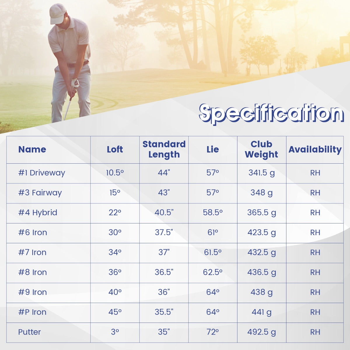 LIVSK 9 - delige Golfclubset voor Rechtshandige Heren - Inclusief Driver, Fairway, Hybrid, Ijzers en Putter - Laag Zwaartepunt
