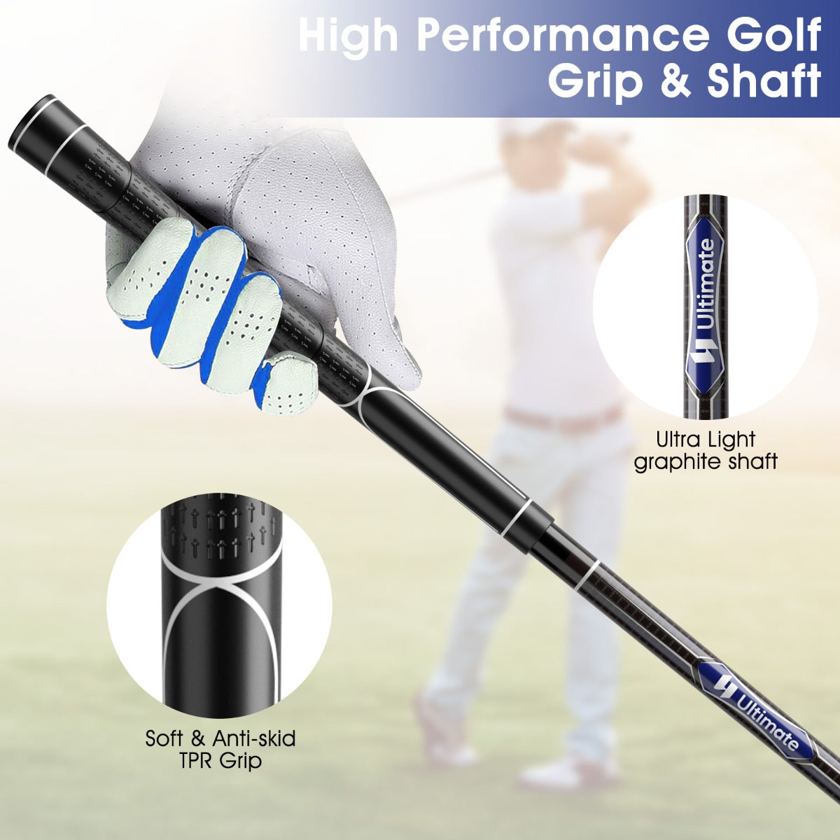 LIVSK 9 - delige Golfclubset voor Rechtshandige Heren - Inclusief Driver, Fairway, Hybrid, Ijzers en Putter - Laag Zwaartepunt