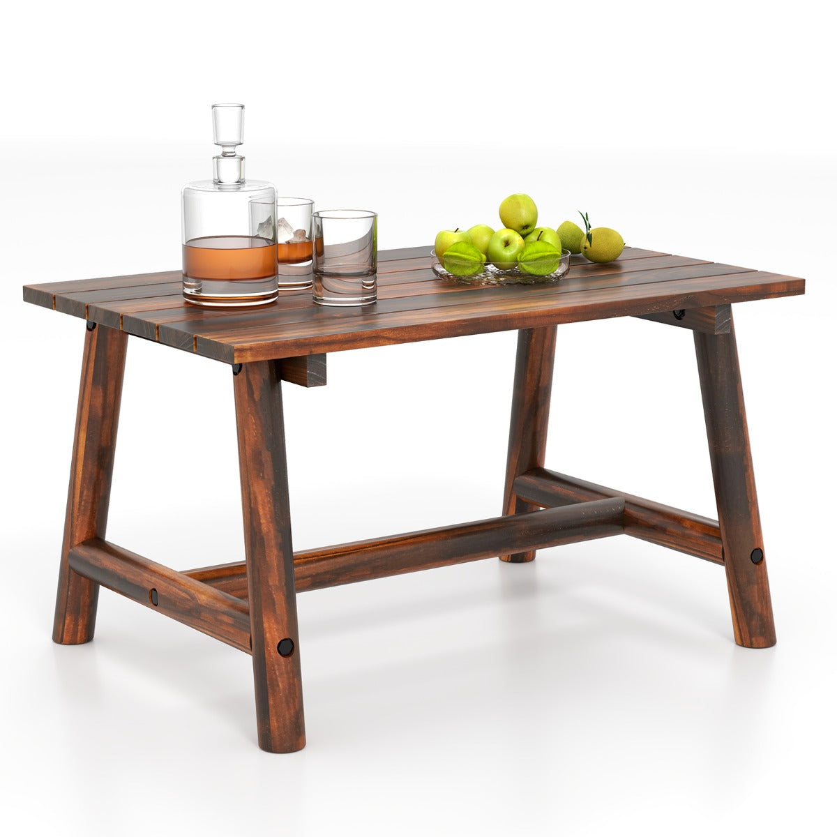 LIVSK Patio Salontafel van Massief Dennenhout - Elegant Design met Lattenbodem - Draagvermogen tot 125 kg - 90 x 55 x 50 cm -