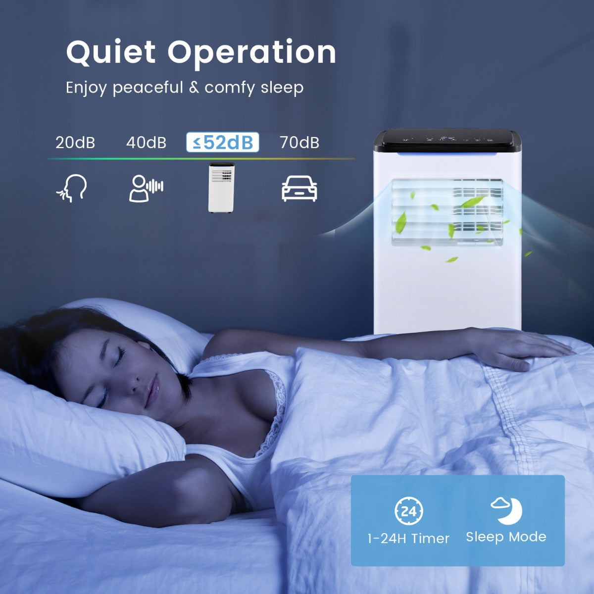 Livsk costway 9000 btu draagbare airconditioner 4 in 1 unit met koeling ventilator verwarming en ontvochtiger slimme airconditioner met wi fi
