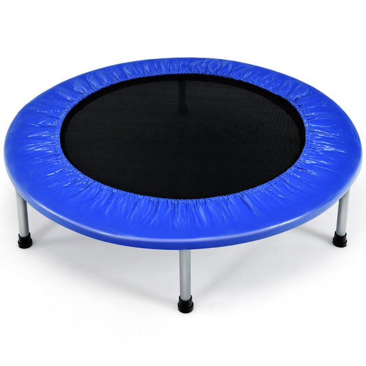 LIVSK Opvouwbare Trampoline - Draagbaar en Stabiel - 150 kg Draagvermogen - Veiligheidsafgeronde Gespen - Blauw