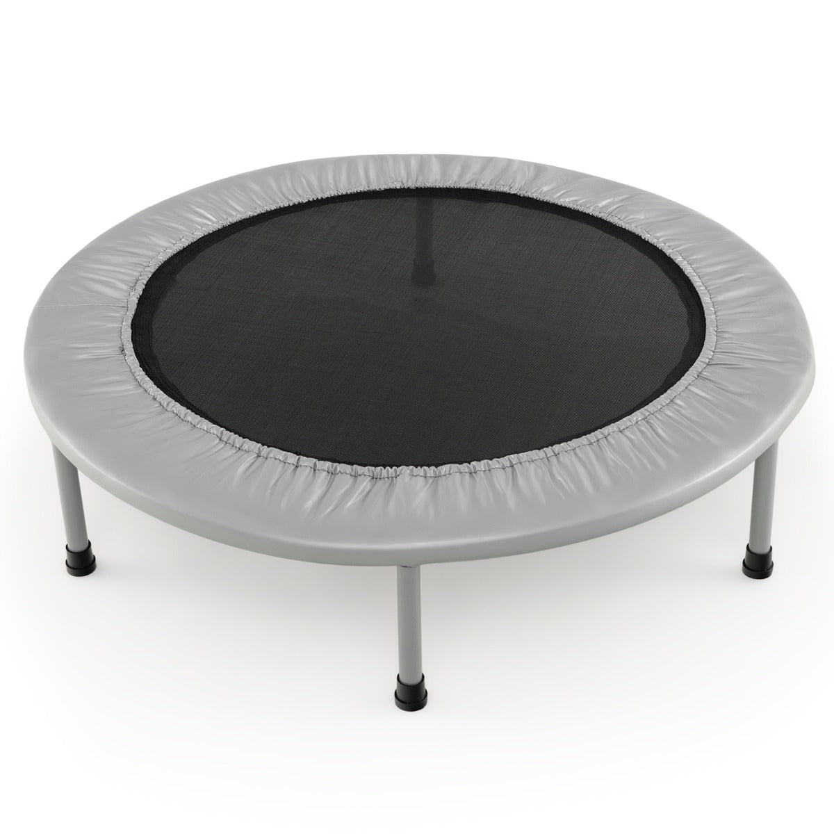 LIVSK Opvouwbare Trampoline - Draagvermogen 150 kg - Veiligheidsgrepen en Stalen Poten - Compact en Gemakkelijk Op te Bergen -