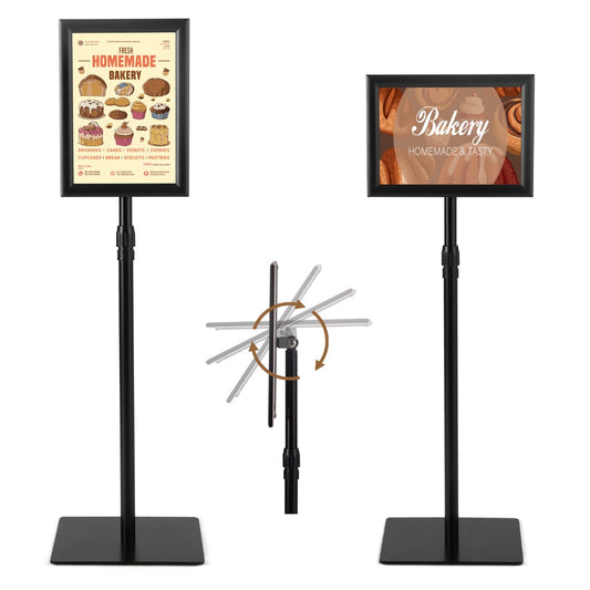 Livsk costway a4 informatiestand 2 delige set verticale displaystandaards