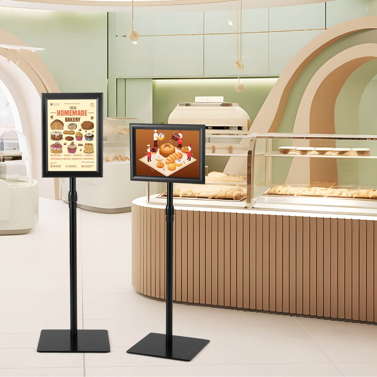 Livsk costway a4 informatiestand 2 delige set verticale displaystandaards 6