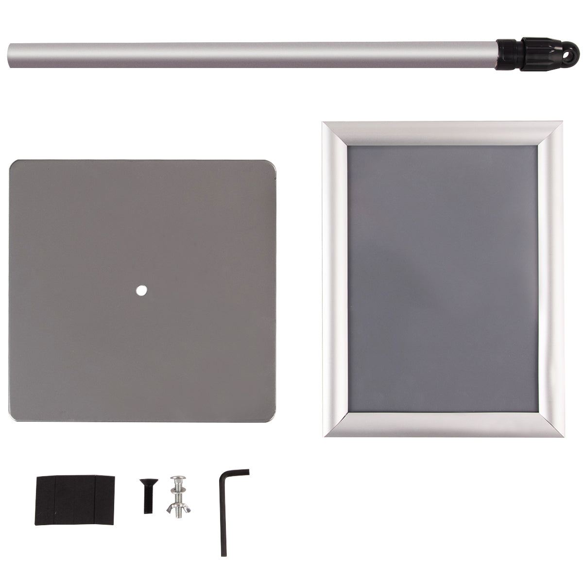 LIVSK Set van 2 Verstelbare Presentatiestandaards - Hoogte 74-118 cm - Duurzaam Aluminium - 360° Rotatie - Zilver