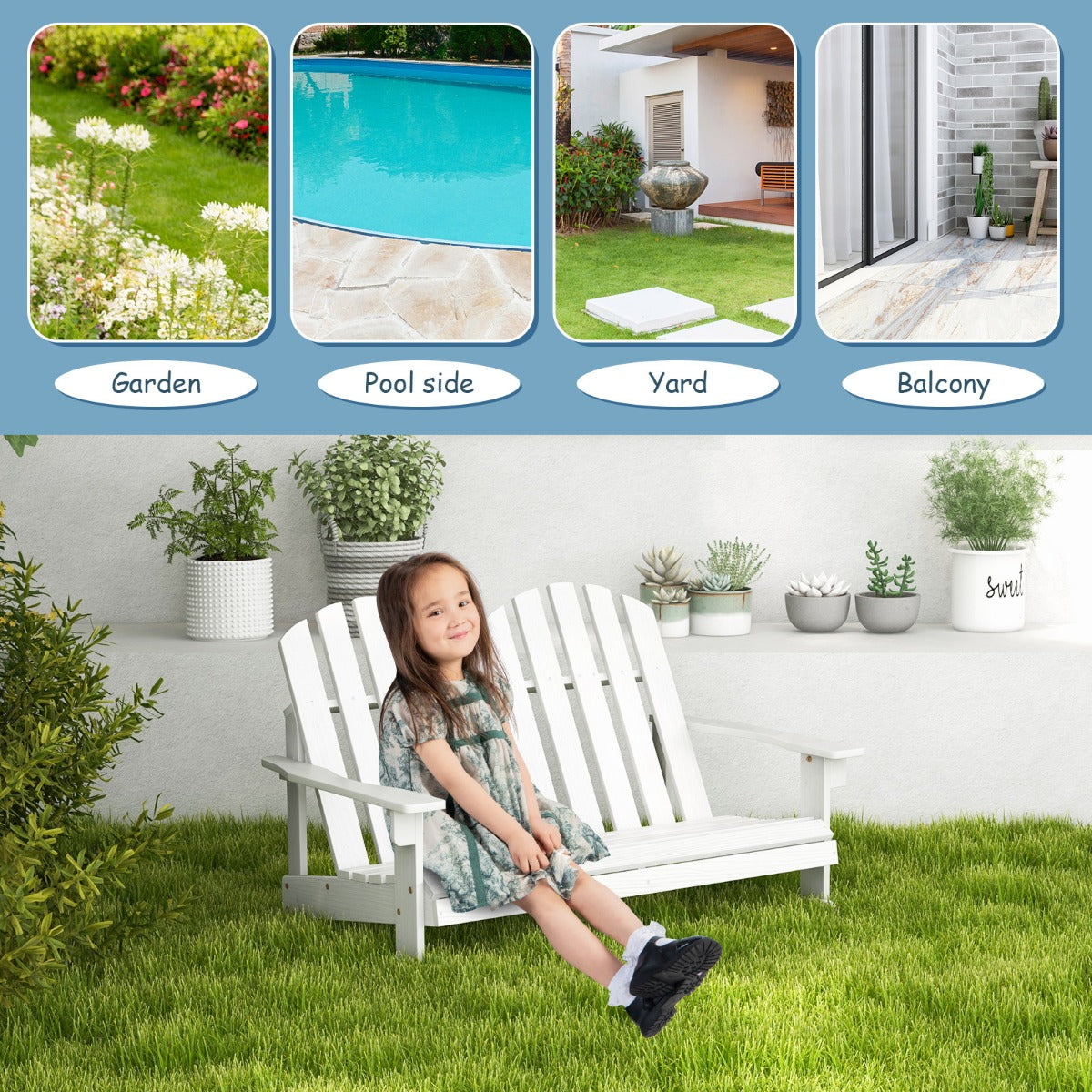 LIVSK Adirondack Schommelstoel voor Kinderen - Ergonomisch Design - Veilig Schommelen - Natuurlijk Dennenhout - 99,5 x 70 x 68 cm