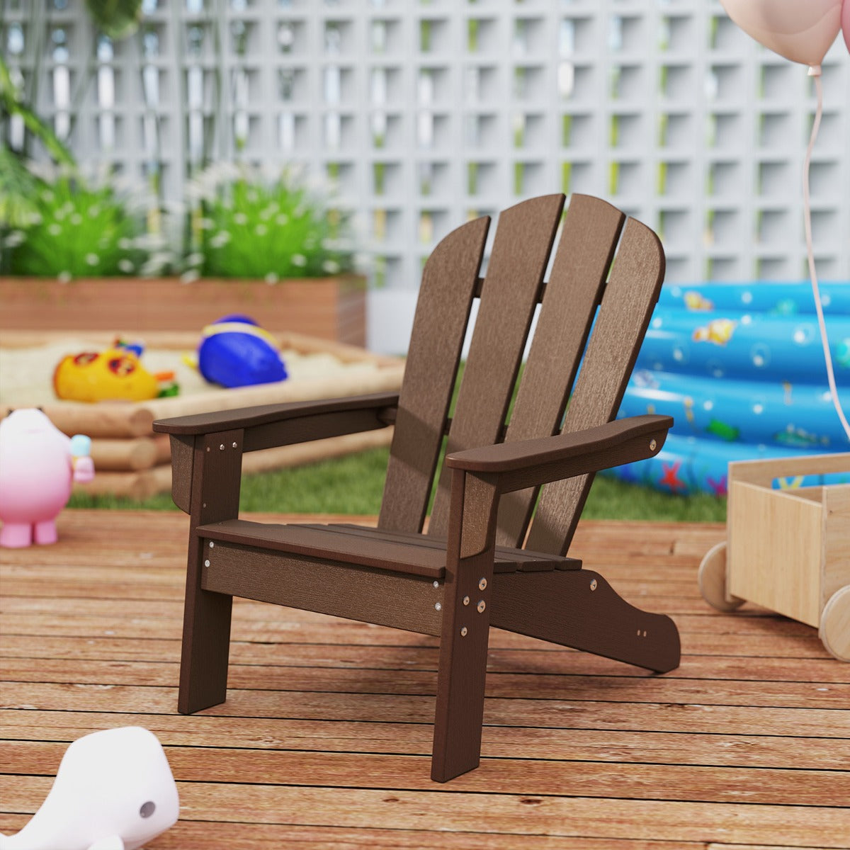 LIVSK Ergonomische Kinderstoel - Weerbestendig HDPE - Tot 75 kg - Voor 3-8 jaar - Comfortabel en stabiel - Bruin