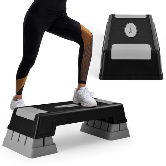 Livsk costway aerobic stepper 3 hoogte verstelbaar workout fitness stepper 755 cm oefening aerobic step platform met anti slip doppen