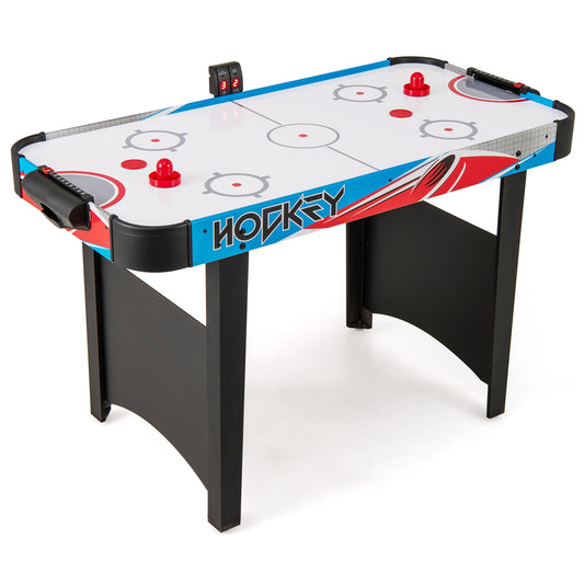 LIVSK Airhockey Tafel met LED-scorebord - Inclusief 2 Pucks en 2 Sliders - Verstelbare Voetsteunen - 130 x 61 x 76 cm - Zwart