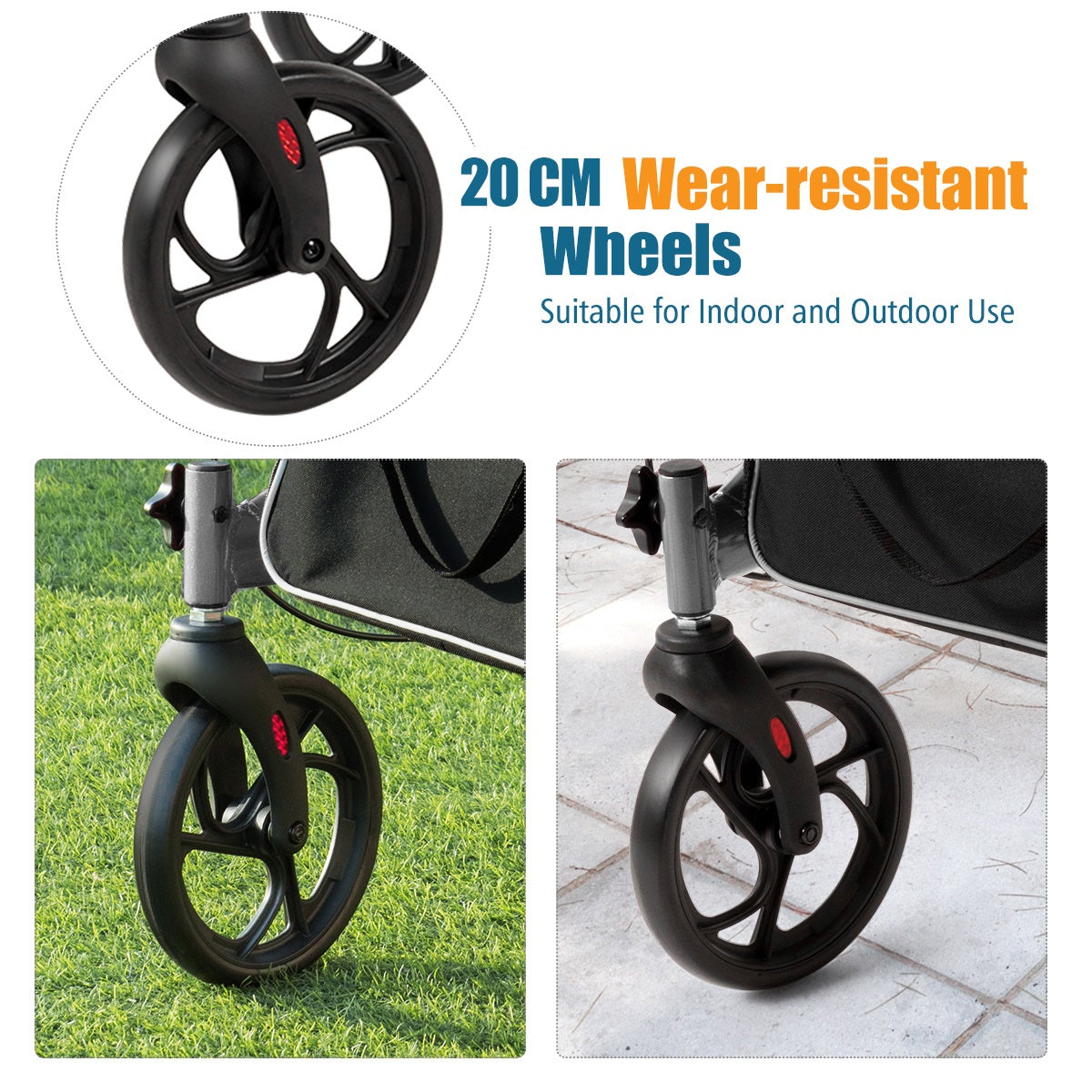 LIVSK Opvouwbare Aluminium Rollator - Lichtgewicht en Hoogteverstelbaar - Ergonomische Handgrepen - Dubbel Remsysteem - Grijs