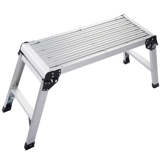 LIVSK Aluminium Werkplatform - Inklapbaar - Antislip - Veiligheidsvergrendeling - Draagvermogen 150 kg - Zilver