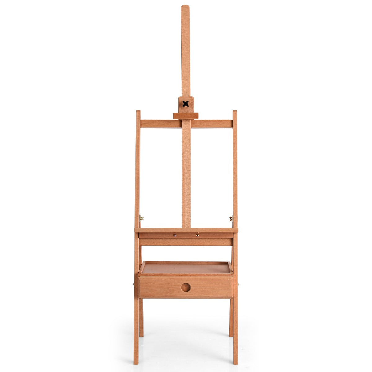 LIVSK Beukenhouten Schildersezel - In hoogte verstelbaar van 151 tot 194,5 cm - Ruime lade - Duurzaam - Natuur