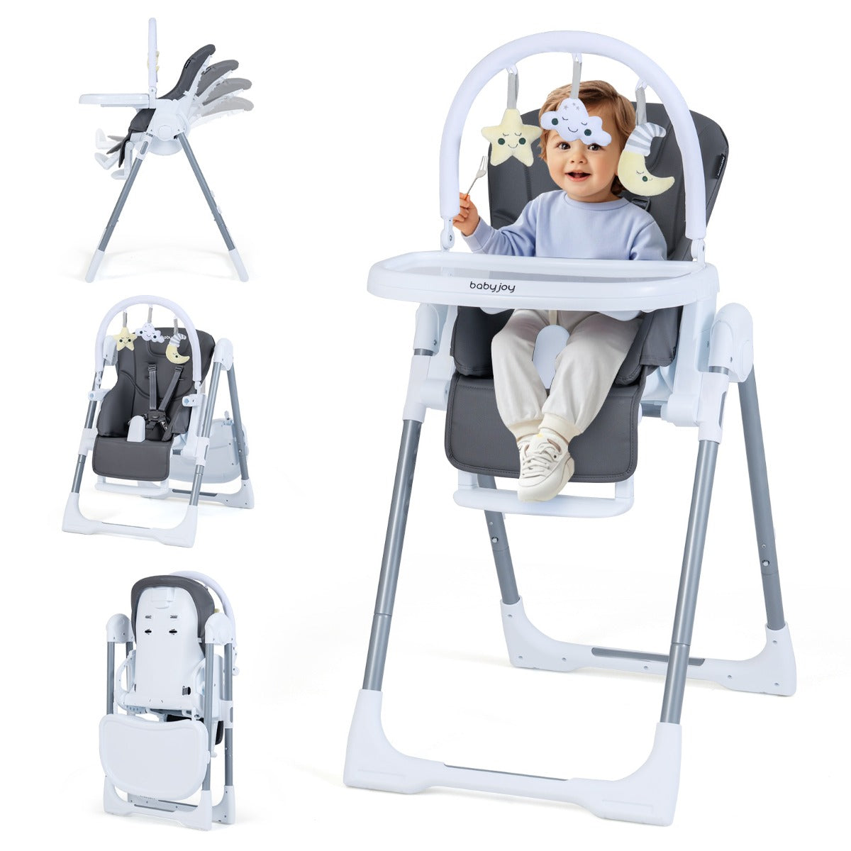 Livsk costway baby kinderstoel in hoogte verstelbare baby kinderstoel