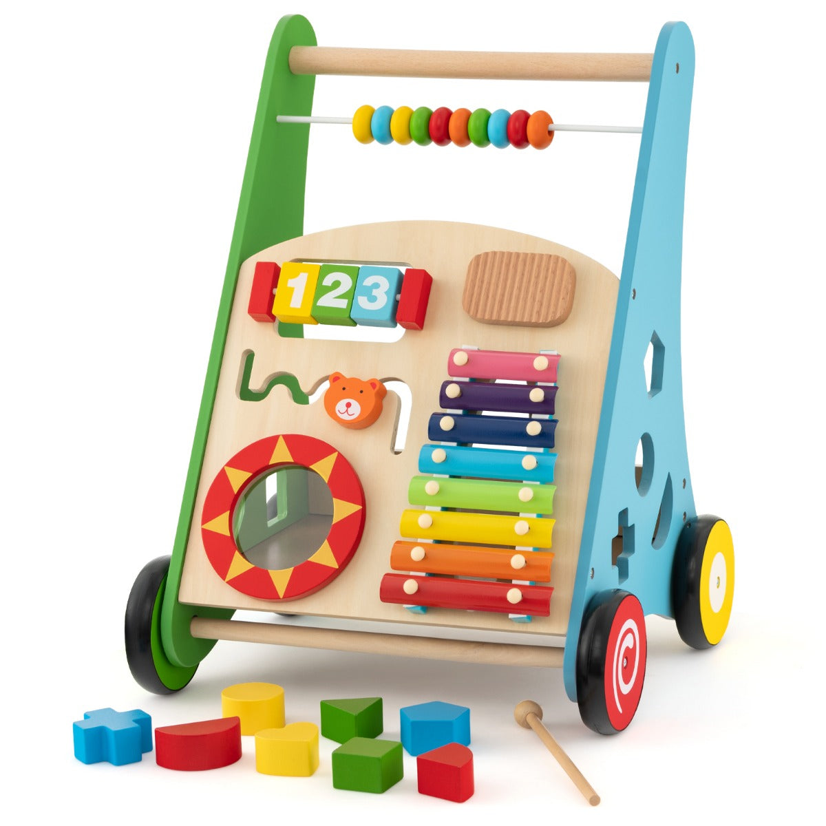 LIVSK Babyleerhulp - Multifunctioneel met 7 Activiteiten - Inclusief Hamer en Blokken - Voor Kinderen vanaf 3 Jaar - Veelkleurig
