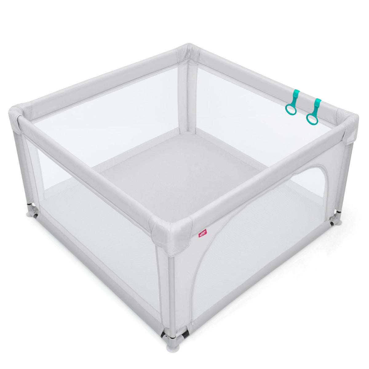 LIVSK Grote Baby Speelbox - Veilige Speelruimte 126 x 126 x 68 cm - Duurzaam Stalen Frame - Inclusief 50 Oceaanballen - Grijs